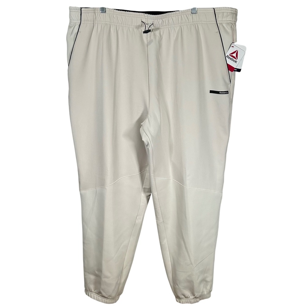 Reebok Comm Jogger W2 Mens 3XL Light Tan RBK-DRY Athletic Pants Brand New